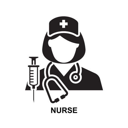 Nurse icon isolated on white background vector illustration.のイラスト素材