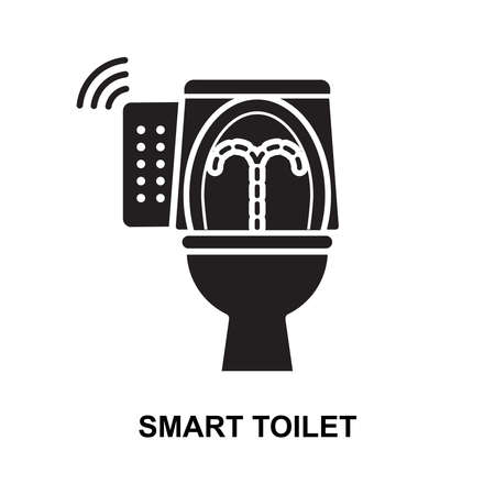 Smart toilet icon isolated on white background vector illustration.のイラスト素材