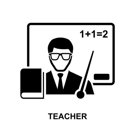 Teacher icon isolated on white background vector illustration.のイラスト素材