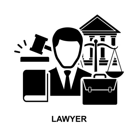 Lawyer icon isolated on white background vecotor illustration.のイラスト素材