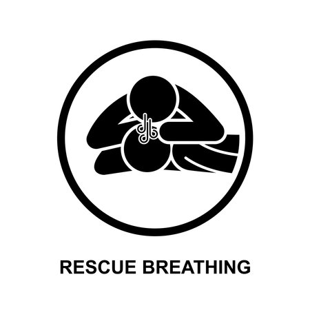 Rescue breathing icon isolated on white background vector illustration.のイラスト素材
