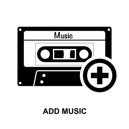 Add music icon isolated on white background vector illustration.のイラスト素材