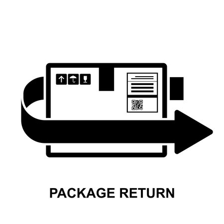Package return icon, return policy concept isolated on white background vector illustration.のイラスト素材