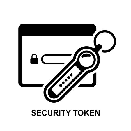 Security token icon. The second factor authentication password concept isolated on white background vector illustration.のイラスト素材
