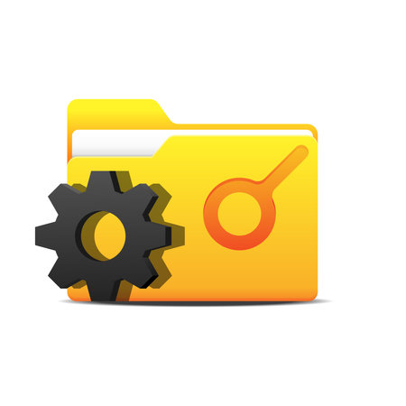 File managers icon. Folder with documents isolated on background vector illustration.のイラスト素材