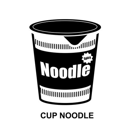 Ramen instant cup noodle icon isolated on background vector illustration.のイラスト素材