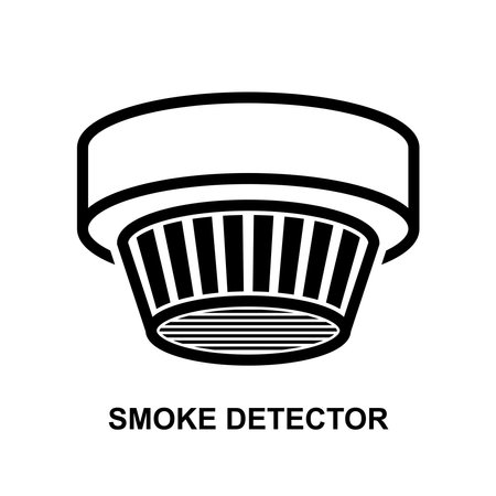 Smoke detector icon. Smoke alarm system isolated on background vector illustration.のイラスト素材