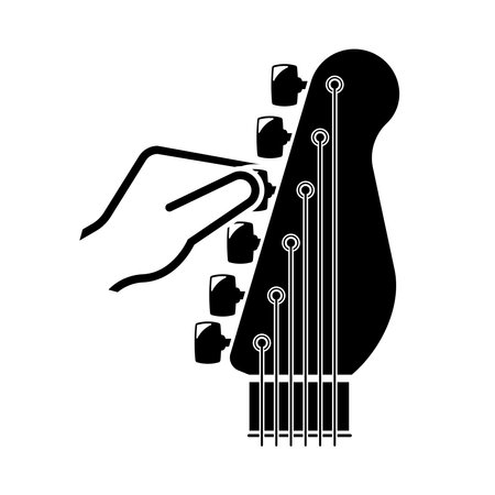 Hand tuning the guitar icon isolated on background vector illustration.のイラスト素材