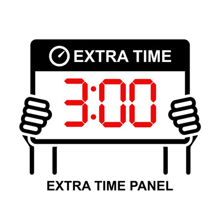 Hand holding extra time panel icon isolated on background vector illustration.のイラスト素材
