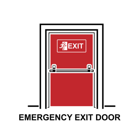 Emergency exit door icon isolated on background vector illustration.のイラスト素材