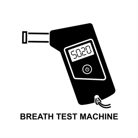 Breath test machine icon. Digital alcohol tester isolated on background vector illustration.のイラスト素材