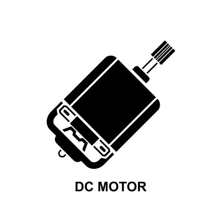 Dc motor icon.A DC motor is an electrical motor that uses direct current (DC) to produce mechanical force isolated on background vector illustration.のイラスト素材