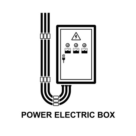 Power electric box icon. Circuit breaker board isolated on background vector illustration.のイラスト素材