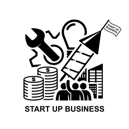 Start up business icon isolated on background vector illustration.のイラスト素材