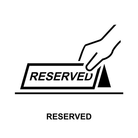 Reserved icon. Hand putting reserved isolated on background vector illustration.のイラスト素材