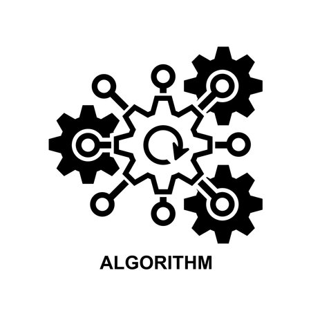 Algorithm icon. Algorithm api software isolated on background vector illustration.のイラスト素材
