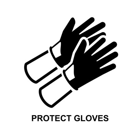 Protect gloves icon. Latex gloves putting on protect hand isolated on background vector illustration.のイラスト素材