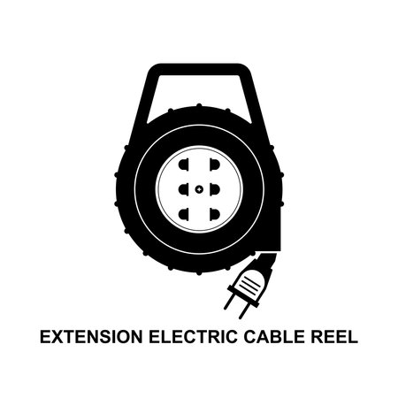 Extension electric cable reel icon isolated on background vector illustration.のイラスト素材