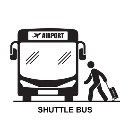 Airport shuttle bus icon. Airport transport service isolated on background vector illustration.のイラスト素材