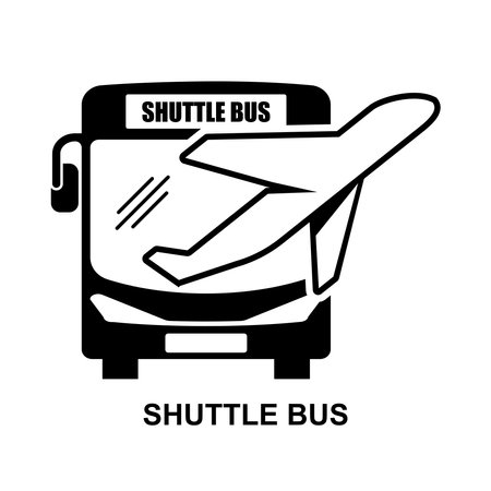 Airport shuttle bus icon. Airport transport service isolated on background vector illustration.のイラスト素材