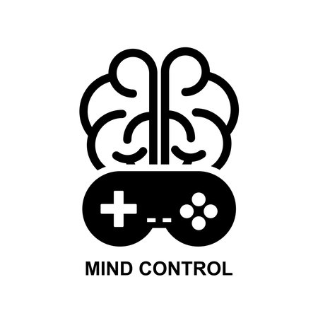 Mind control icon.Control inside human mind isolated on background vector illustration.のイラスト素材