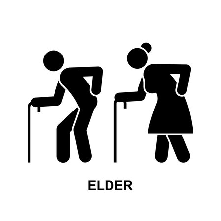 Elder icon.Old man icon isolated on background vector illustration.のイラスト素材