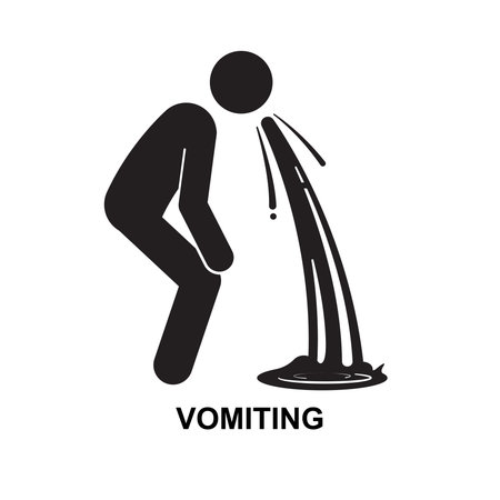 Vomiting icon isolated on background vector illustration. Non AI generate.のイラスト素材