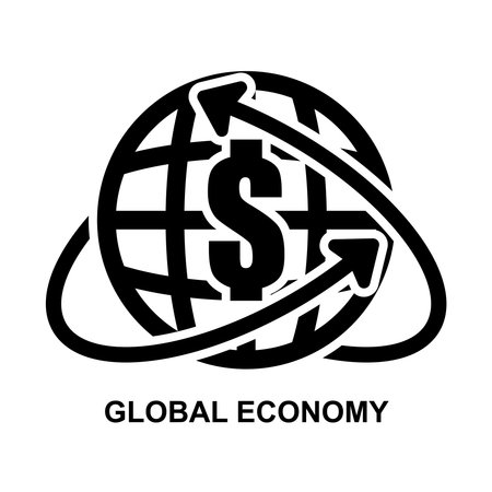 Global economy icon isolated on background vector illustration. Non AI generate.のイラスト素材