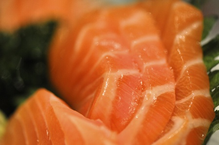 One plate of fresh sashimi in a japanese restaurant の写真素材