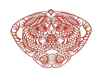 Vector of various lifelike Chinese Dragon paper cutting, all shapes can be used as symbol or tatooのイラスト素材