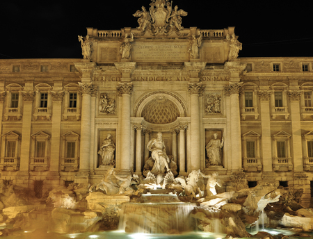 Fontana di Trevi, bigest spring in Rome, Italyのeditorial素材