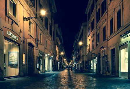 Night sence of Piazza di Spagna, Rome Italy.のeditorial素材