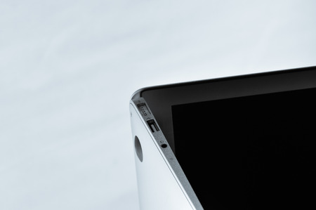 laptop in different silhouette, keyboard and side.の写真素材