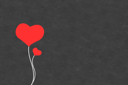 Valentine Concept heart balloon on classroom blackboard backgroundの写真素材