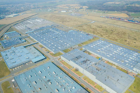Aerial Shot Of A Modern Car Factory In Europe, czech Hyundai 15.03.2020