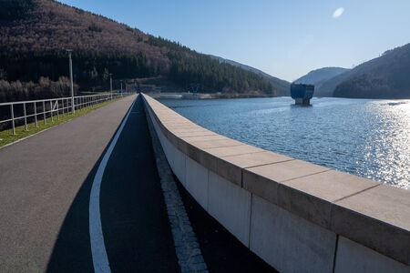 dam in the mountains with beautiful nature around, Czech Beskydy Sanceの写真素材