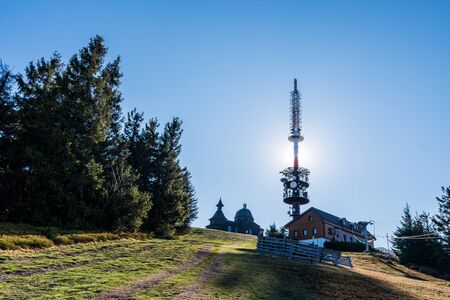 transmitter on Praded mountain in Beskydy mountains, Czech