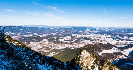 view of Male Fatra ridge in winter mountains, Slovakia Velky Choc 12.1.2020