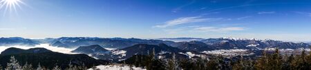 panorama view of Male Fatra ridge in winter mountains, Slovakia Velky Choc 12.1.2020の写真素材