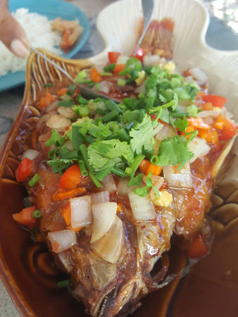 Fried fish with colorfulの素材