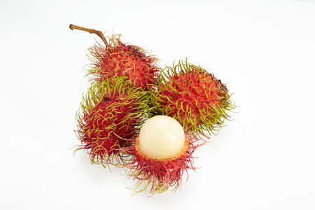Rambutan isolated on white backgroundの写真素材