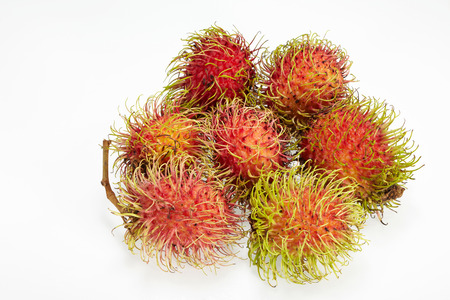 Rambutan isolated on white backgroundの写真素材