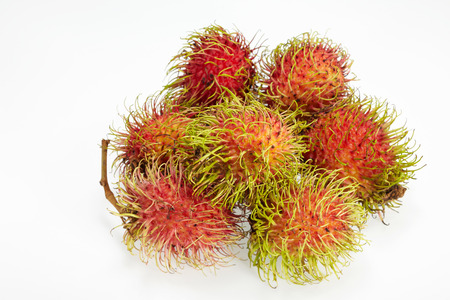Rambutan isolated on white backgroundの写真素材