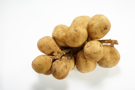 Thai fruit Longkong isolated on white backgroundの写真素材