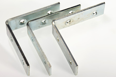 Steel Bracket isolated on white backgroundの写真素材