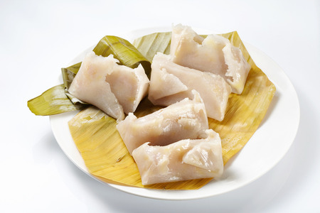 Banana leaf to packaging thai dessert styleの写真素材