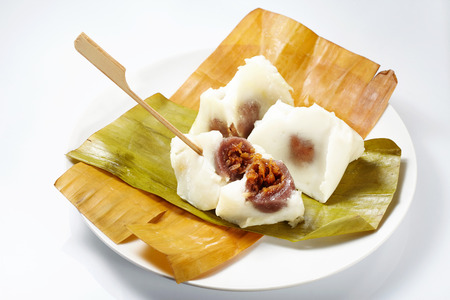 Banana leaf to packaging thai dessert style Unpackedの写真素材