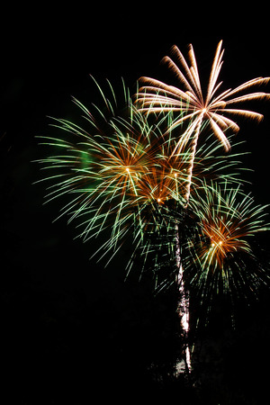 Firework isolated on black background.の写真素材