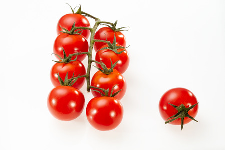 Tomato isolated on white backgroundの写真素材