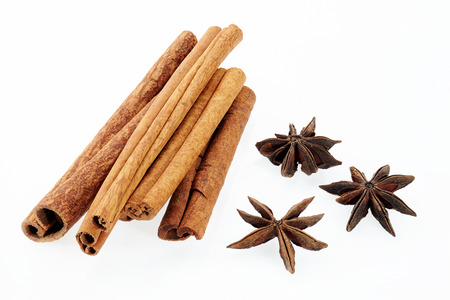 Cinnamon and poikak isolated on white background.の写真素材